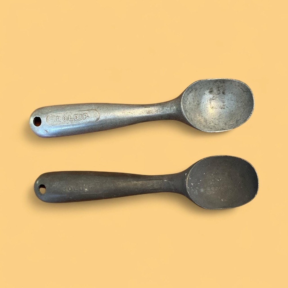 Vintage Nuroll Roldip Aluminum Ice‎ Cream Scoops Maumee, Ohio 7 "